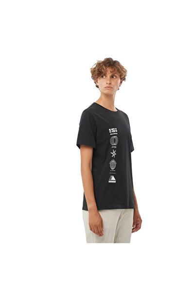 Salomon Μαύρο γυναικείο μπλουζάκι με στρογγυλή λαιμόκοψη - Logo Combo