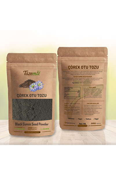 TAZEMİZ Çörek Otu Tozu - Unu - 1 Kg - Glutensiz