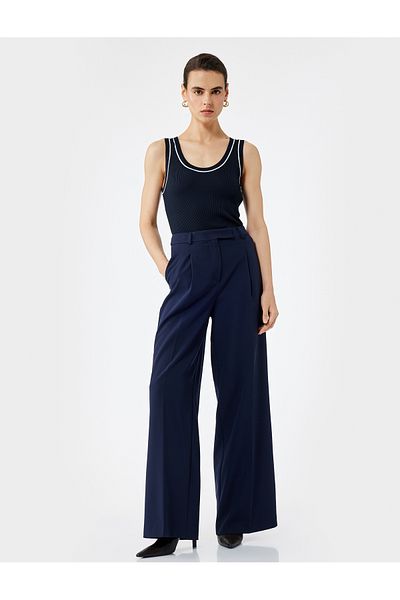 Koton Color Contrast Sleeveless U Neck Knitwear Singlet