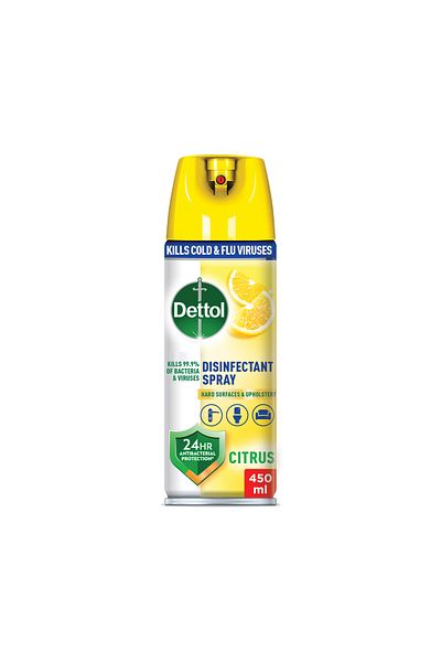 Dettol Disinfectant Spray Citrus Scent 450 ml Kills 99.% Germs, Fresh Fragrance & Multi-surface Protection