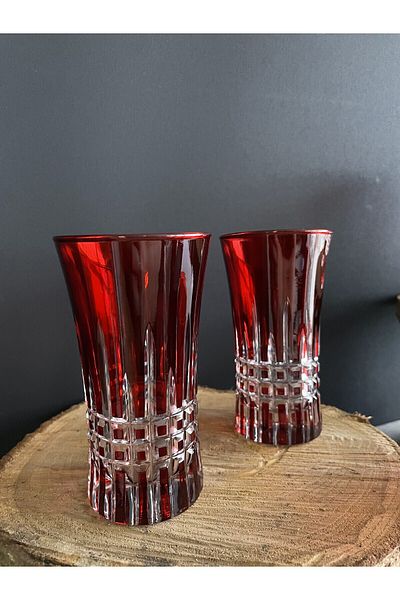 DECOSTYLE Paşabahçe 420055 300 Cc Decorated Hand Embroidered Soft Drink and Water Glass Set of 6 with Colorful Decor