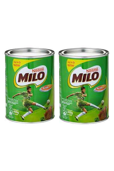 Nestle Nestlé MILO Chocolate Drink Powder – Bundle of 2 x 450g Cans – Activ-Go Energy Formula