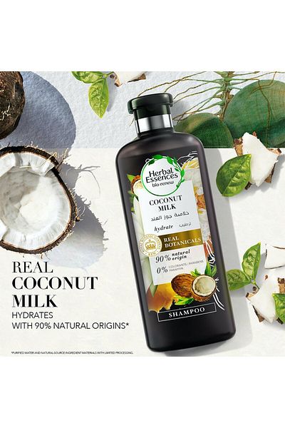Herbal Essences Bio: Renew Natural Shampoo + Conditioner with Coconut Milk for Hair Hydration