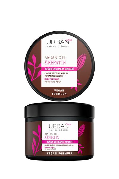 Urban Care قناع العناية المكثفة بزيت الأرغان والكيراتين خاص للشعر سهل الكسر 230 مل-نباتي