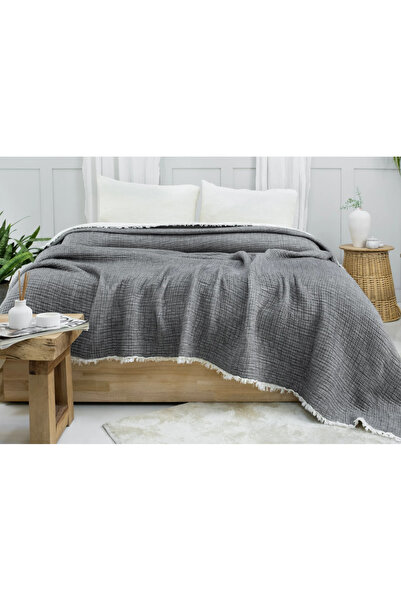 EIFIN 4 Katlı Müslin Yatak Örtüsü Yorgan Battal Boy %100 Pamuk İçi Dolgulu 220x240 Cm