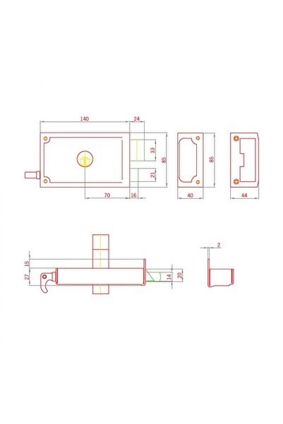İto İto Kilit Silindirli Tirajlı Kilit (3 ANAHTARLI 2 TURLU) (KARŞILIKSIZ)