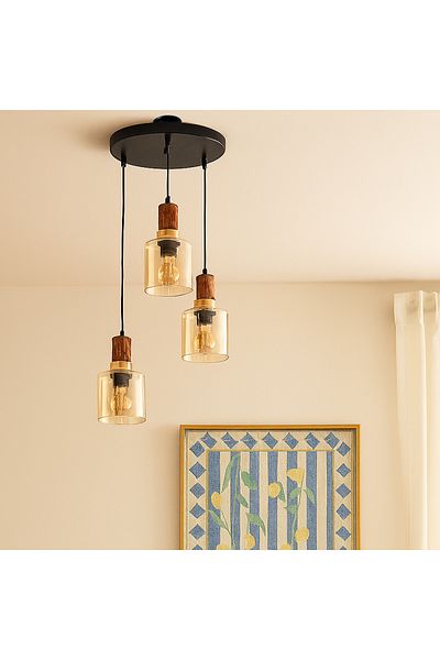 Correx Simurg 3-piece Chandelier Set - Glass Colored