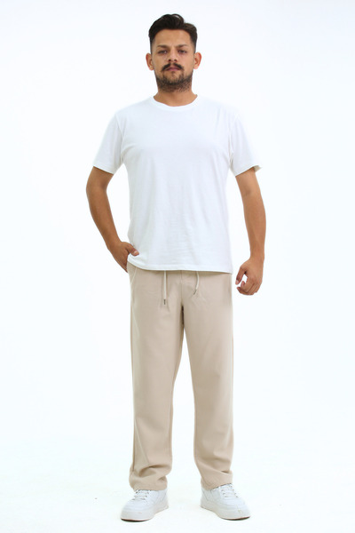 EXSPORT Διπλό ύφασμα Ένα ποιοτικό φαρδύ ίσιο παντελόνι