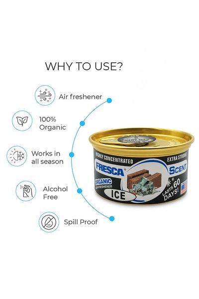 Generic Organic Can Air Freshener 42g Ice Natural Scent, Long-lasting Freshness As-560-ib