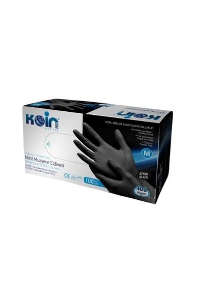 Ledarmy Coin Smh Medical Powder Free Nitrile Latex Exam Gloves Black 100Pcs Medium m