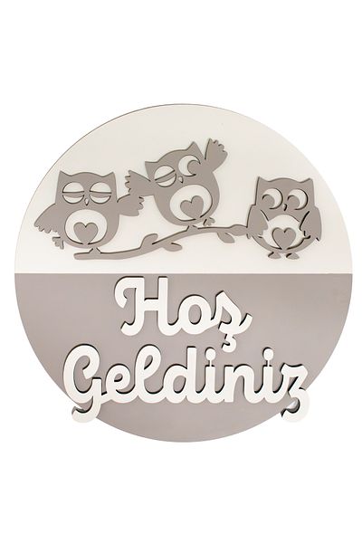 NewEastern Owl Family Welcome Door Ornament, Precision Laser Cut 3D Decorative Wall Ornament – Derestone
