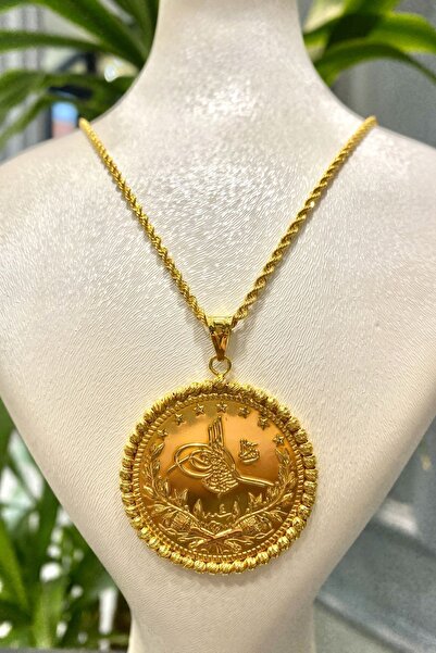 Altınaşkı Dorika Toplu Tuğra Baskılı Altın Kolye