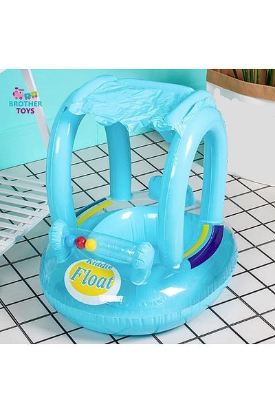 Brother Toys Baby Simit Rattle Sea Children's Ring with Canopy and Seat Blue Color