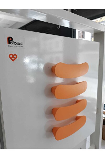 POLIPLAST Dolap Kulpları Ve Çekmece Kulpları Turuncu/ 4 Adet