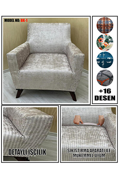 KILIFSAN DESENLİ KADİFE KUMAŞ TEKLİ KOLTUK & BERJER KOLTUK KILIFI