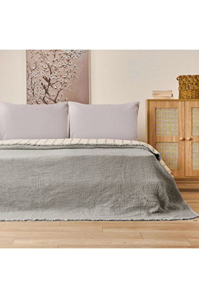 Evidea Cuvertură de pat dublu Soft Serena - Ecru / Antracit - 230x250 cm