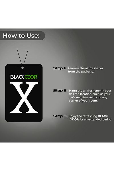 Generic Black Odor X Card Air Freshener – Black Ice Scent, Long-lasting & Eco-friendly Performance