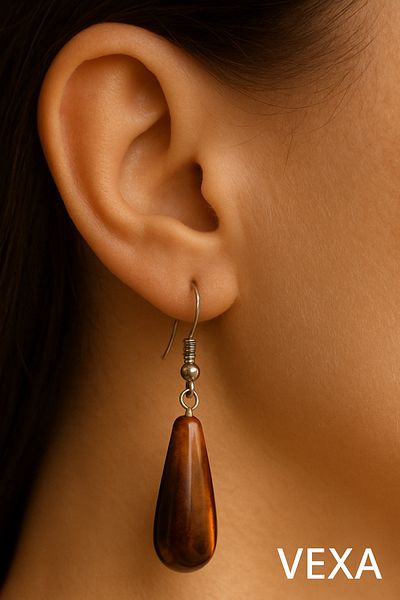 anonim Tiger Eye Stone Drop Earrings – Natural Stone & Stylish Design |   Vexa Accessories