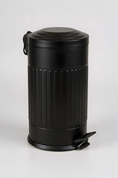 Eforeca Vintage Çöp Kovası Çizgili Siyah 16 Lt