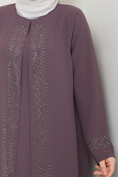 ESLEMNUR Plus Size Mother Dress with Sprinkled Stones