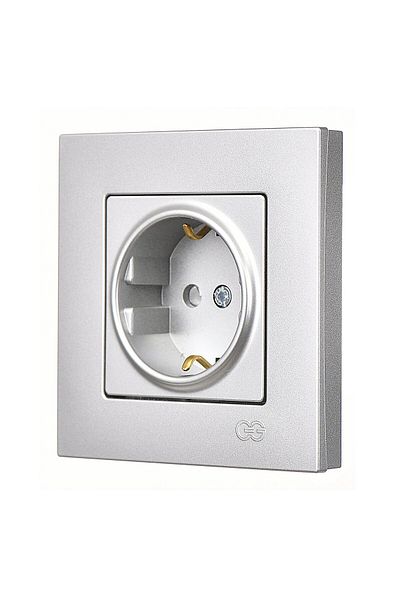 Günsan Elektrik Günsan Eqona Silver Child Proof Grounded Socket