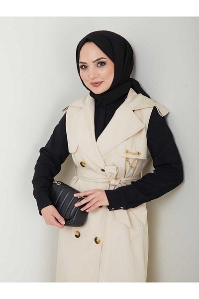 MODA Long Vest Bondit Fabric Gbyelek0001