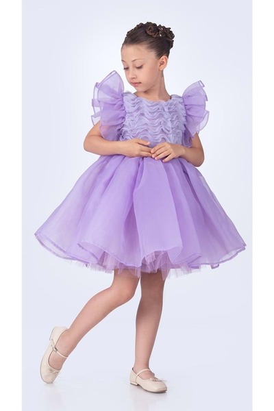 Mnk Baby&Kids Maronia Girl Princess Model Evening Dress - M00746 Li̇la