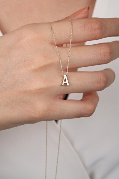 DİAMİNE PIRLANTA 14 Ayar Altın 3 Boyutlu A Harf Kolye