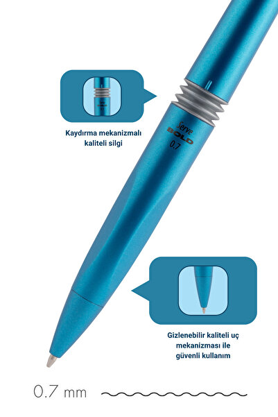 Serve Bold Mekanik Kurşun Kalem 0.5 Mm Metalik Mavi