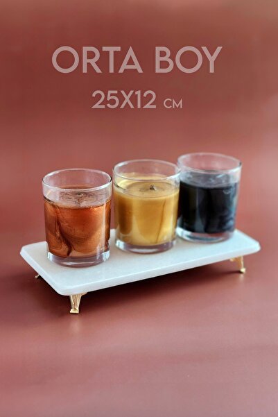 ioadesign Thin and Real Marble Presentation Set of 3 - Gold Legs