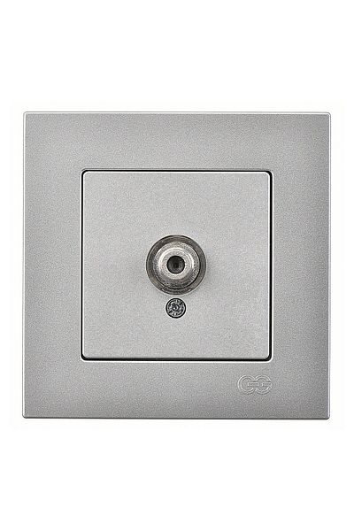 Günsan Elektrik Günsan Eqona Silver Single Satellite Socket with F Connector (Pass-Top)