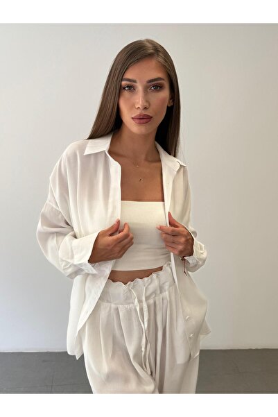 ossons Elastic Waist Modal Shirt Pants Suit