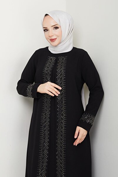 ESLEMNUR Serpme Taşlı Büyük Beden Anne Elbisesi