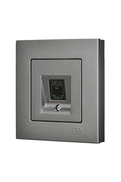 Günsan Elektrik Günsan Eqona Smoked Numeris Telephone Socket (Cat3)