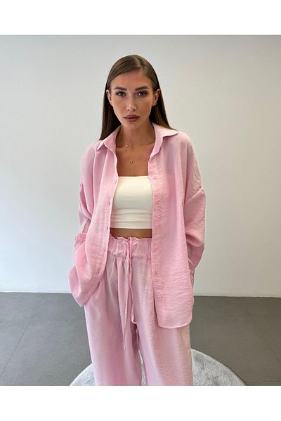 ossons Elastic Waist Modal Shirt Pants Suit