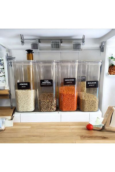 emdeco 12-Piece Vacuum Lid Acrylic Food Storage Jar Container and Box 3 Liter with Label Gift