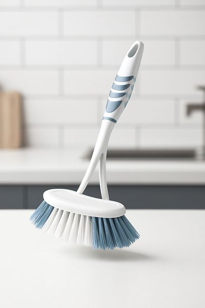 BRAVES Blue Tile Bathtub and Sink Cleaning Brush - Bathroom Countertop Mosque