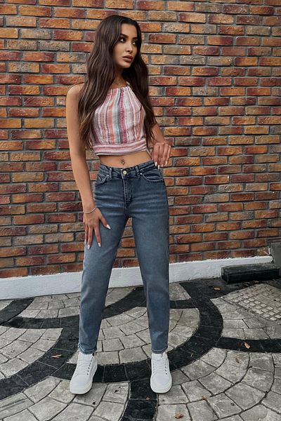 BİKELİFE Women's High Waist Boyfriend Lycra Jeans