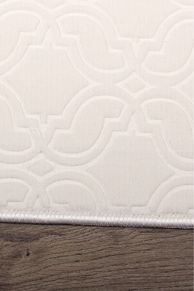 Bestekar Delura Cream Large Size Non-Slip Base Modern Machine Washable Soft Double Bathroom Mat Set