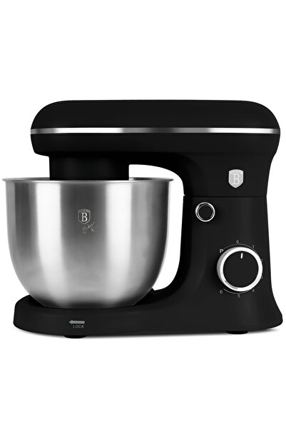 Berlinger Haus Mixer cu suport, robot de bucătărie, 1500 W, colecție neagră mat, 5 litri, 3 cârlige