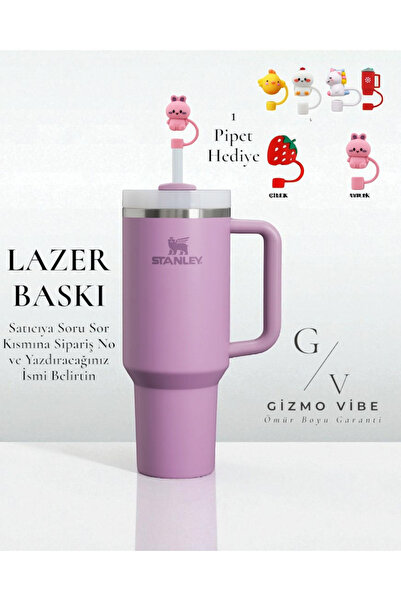 Stanley Kişiselleştirilebilir Quencher Pipetli Termos 1,18 L Lila Özel Isimli