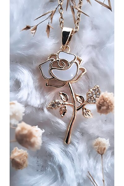 Serenity قلادة من الفولاذ المرصع بحجر الزركون المطرزة باللون الأبيض