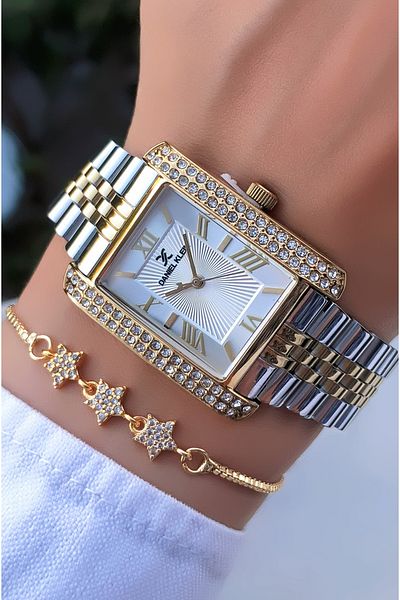 Daniel Klein Brand Original Gold Silver Color Steel Cord Women's Watch Bracelet Gift