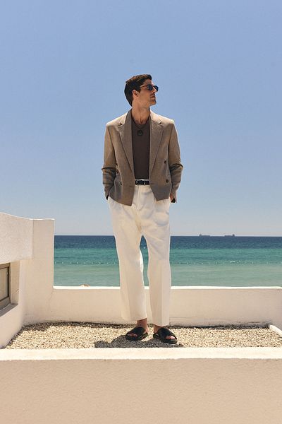 Antioch Brown Relax Fit Double Breasted Crop Men's Blazer Jacket