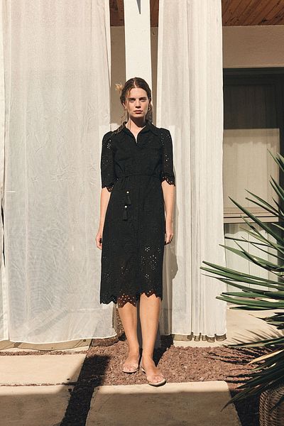 Antioch Black Women's Fisto Embroidered Dress