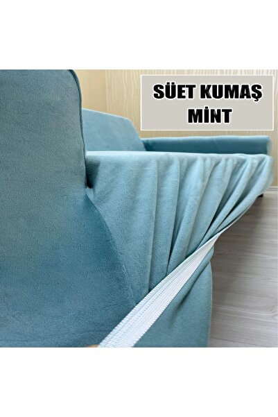 KILIFSAN Süet Detaylı Angora Kumaş Üçlü & Çekyat Koltuk Kılıfı