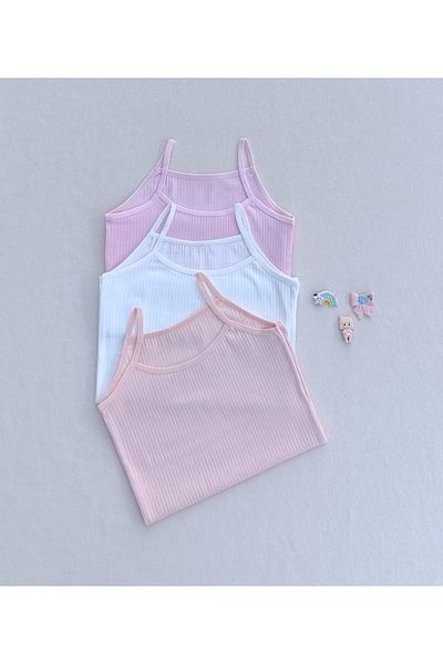 siyalife 3-Piece Ribbed Flexible Fabric Children's Singlet