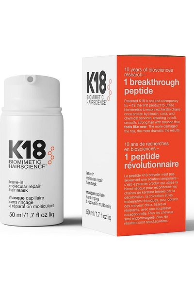 K18 Hair Mask Biomimetic Hairscience Leave-In Molecular Repair Hair Mask, 4-Minute Speed Treatment (