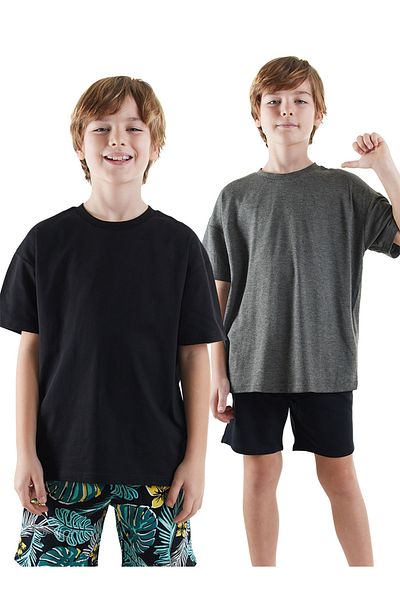 Denokids Tricou Basic Oversize pentru băiat, pachet de 2
