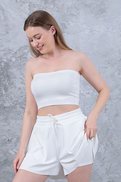WAYS Women's Ecru Loose Fitting Sports Shorts with Double Layer Leggings